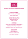 Pink Square Initials Menu Cards Image 10 of 10